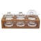 Homeroots 6 Mouth Blown Crystal Jam Set With 3 Glass Jars And Spoons On A Wood Stand 375725 - alternate 5