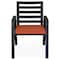 Leisuremod Chelsea Modern Patio Dining Armchair in Aluminum with Removable Cushions, Orange, 4PK CC20BL-OR4 - alternate 2