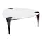 Homeroots 36" White and Black Sintered Stone Faux Leather And Steel Triangle Coffee Table 565004 - alternate 7