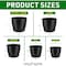Lifemaster Plant Pots with Multi Drainage Holes, Sturdy Plastic, Stackable, Indoor/Outdoor, Black, 5PK LMFLOPBLK55 - alternate 6