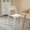 Fabulaxe Modern Plastic Outdoor Dining Chair with Open Curved Back, White QI004227.WT - alternate 3