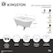 Kingston Brass 60" Cast Iron Oval Rectangular Roll Top Clawfoot Tub, 3-3/8" Wall Drillings, White/Polished Brass VCT3D603019NT2 - alternate 2