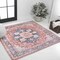 Jonathan Y Maris Ornate Medallion Non-Slip Machine-Washable Terracotta/Navy 8 ft Square Area Rug WSH109A-8SQ - alternate 1