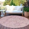 Homeroots 8' Pink And Ivory Round Damask Washable Indoor Outdoor Area Rug 616534 - alternate 4