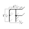 Brunner Aluminum Outside Corner Trim 1-1/4" x 1-1/4" for 3/8" material, 6063-T5 6 Feet Satin Anodized G375 S6 - alternate 2