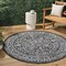Jonathan Y Malta Bohemian Medallion Textured Weave Black/Gray 5 ft Round Indoor/Outdoor Area Rug SMB104C-5R - alternate 1