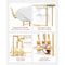 Vevor 2 Tiers Bar Cart Home Kitchen Serving Carts w/ Wine Rack Glass Holder Gold SS-8 - alternate 3