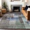 Homeroots 3' X 5' Brown Green And Blue Abstract Washable Indoor Outdoor Area Rug 604276 - alternate 5