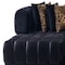 Homeroots Black Velvet U Shaped Three Piece Sofa and Chaise Sectional With Toss Pillows 643884 - alternate 4