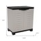 Homeroots 23in Black and Gray Plastic Accent Cabinet With Two Doors 668940 - alternate 3