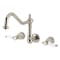 Kingston Brass Two-Handle Wall Mount Tub Faucet, Polished Nickel KS1026BPL - alternate 1