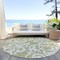 Homeroots 8' Sage And Ivory Round Damask Washable Indoor Outdoor Area Rug 614397 - alternate 3