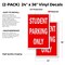 Signmission Student Parking Only, Vinyl Decals Only 24 Inch x 36 Inch, Vinyl Decal, 2PK DSB-2436-2PACK-Student Parking Only - alternate 2