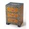 Homeroots 20in Blue and Brown Hand Painted Wood Accent Cabinet With Three Drawers 383195 - alternate 5