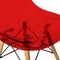 Leisuremod Dover Plastic Dining Side Chair with Wooden Legs, Transparent Red EP19TR - alternate 7
