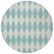 Homeroots 8' Teal Blue And Ivory Round Geometric Washable Indoor Outdoor Area Rug 577129 - alternate 4