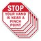 Signmission Stop Your Hand Is Near a Pinch Poin, 10 inch X 10 inch, Aluminum Metal Signs, 5PK OC-A-5Pack-10-126 - alternate 1