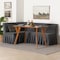 Baxton Studio Randolph 3-Piece Fabric Upholstered Dining Nook Set, Dark Grey 267-14640-10840-ZORO - alternate 7