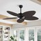 Jonathan Y Raffles 52" Bohemian Industrial Metal/Plastic Mobile-App/Remote-Controlled 6-Speed Palm Blade Ceilin JYL9719B - alternate 6