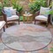 Homeroots 8' Salmon And Gray Round Abstract Washable Indoor Outdoor Area Rug 631853 - alternate 3