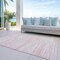 Homeroots 5' X 8' Pink And Ivory Abstract Washable Indoor Outdoor Area Rug 613116 - alternate 4