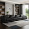 Homeroots 169" Black Italian Leather Reclining USB Sofa 632886 - alternate 4
