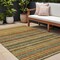 Homeroots 8' X 10' Gold Beige And Wheat Striped Washable Indoor Outdoor Area Rug 577778 - alternate 1