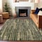 Homeroots 5' X 8' Olive Green And Dark Olive Green Striped Washable Indoor Outdoor Area Rug 608959 - alternate 5