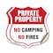 Signmission Private Property Shield Sign No Camping, 4 inch X 4 inch, Vinyl Decal, 2PK SHI-D-2PACK-4-441 - alternate 1