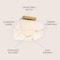 Jonathan Y Alessia 8" 1-Light Modern Contemporary Alabaster/Iron Square LED Semi Flush Mount, White Marbling/Bra JYL1203A - alternate 7