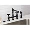 Kingston Brass Bridge Kitchen Faucet with Brass Sprayer, Matte Black KS7270PKXBS - alternate 4