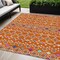 Homeroots 5' X 8' Orange Blue And Purple Geometric Washable Indoor Outdoor Area Rug 612209 - alternate 1