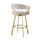 Armen Living Chelsea 26in Swivel Counter Stool with Gold Brushed Stainless Steel and Taupe Fabric LCCSBABGLTP26 - alternate 4