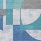 Homeroots 3' X 5' Teal Blue And Ivory Geometric Washable Indoor Outdoor Area Rug 617926 - alternate 3