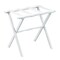 Homeroots Hotel White Finish Wood Folding Luggage Rack With White Straps 383078 - alternate 1