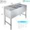 Amgood 48 in. x 19 in. Two Compartment Underbar Sink with Two Drainboards SINK BAR S2C-101410-LR-NF-Z - alternate 4