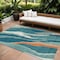 Homeroots 9' X 12' Teal Blue Copper And Ivory Abstract Washable Indoor Outdoor Area Rug 601012 - alternate 1