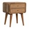 Homeroots 22" Beige Solid Wood Two Drawer Nightstand 651516 - alternate 8