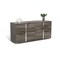 Homeroots Updated Rustic Gray Wash And Chrome 3 Drawer Dresser 282675 - alternate 1