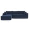 Homeroots 72" Dark Blue Fabric Modular Sleeper Sofa 568306 - alternate 1