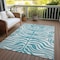 Homeroots 8' X 10' Teal Blue And Ivory Animal Print Washable Indoor Outdoor Area Rug 600663 - alternate 5
