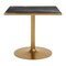Homeroots 36" Black and Gold Faux Marble and Steel Pedestal Base Square Dining Table 720928 - alternate 1