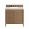James Martin Vanities Brittany 36" Single Vanity, Pecan w/ 3 CM White Zeus Silestone Top 655-V36-PCN-3WZ - alternate 1