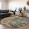 Homeroots 8' Sage Gray And Pink Round Abstract Washable Indoor Outdoor Area Rug 606124 - alternate 4