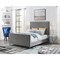 Homeroots Gray Solid Wood Queen Upholstered Velvet Bed 544766 - alternate 6
