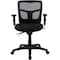 Lorell Managerial Chair Lorell Mid-Back Desk Chair, Adjustable Arms, 18" to 21.66" Height, Fabric, Black LLR86802 - alternate 1