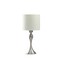 Homeroots 25" Silver Metal Table Lamp With Off White Drum Shade 524253 - alternate 1
