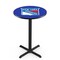 Holland Bar Stool Co 42" Blk Wrinkle New York Rangers Pub Table, 36" dia. Top L211B4236NYRang - alternate 1