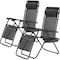 Simple Deluxe 2 Set Zero Gravity Chairs Patio Portable Reclining Folding Lounge Chair Beach Camping Chairs with P 3A88LGCHARZEROGRAVITYBLKX2 - alternate 1