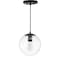 Jonathan Y Bleecker 7.75" Metal/Glass Globe LED Pendant, Clear/Oil Rubbed Bronze JYL9528D - alternate 4